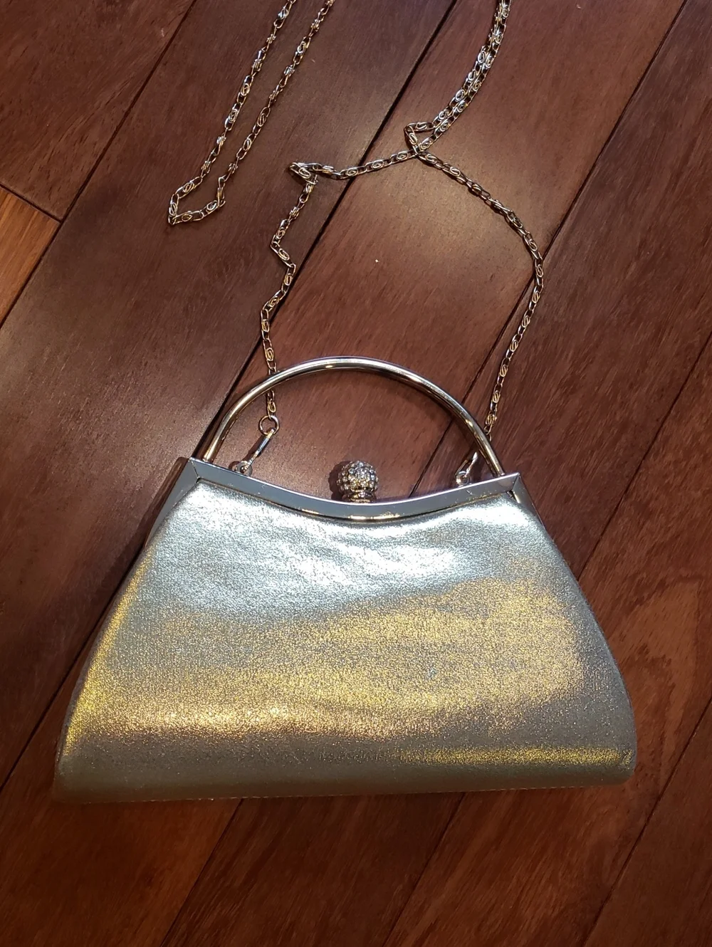 Crossbody or Clutch, Gold and Silver Sequin and Rhinestone bag